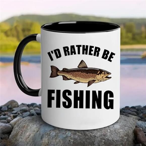 Ceramic Mug Novelty Cup - Funny Gift for Father's Day Fishing Lovers or Men Him - Picture 2 of 8